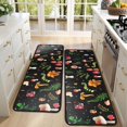 thumbnail image 4 of Kitchen Rugs Sets Of 2,Colorful Mushroom Leaf Black Pattern Anti Fatigue Kitchen Mat Rugs Non Slip Washable,Decorative Kitchen Floor Mats for Kitchen,Sink,Laundry,17"x47"+17"x47", 4 of 5