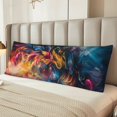 thumbnail image 2 of Balery Vibrant Rooster Painting Funda Protectora para Almohada Corporal de Algodón Hipoalergénico con Cierre(55 x 21 pulgadas), Almohadas No Incluidas, 2 of 7