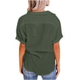 thumbnail image 4 of Women Summer Tops Women's Short Sleeve Tops Cotton Tshirts Shirts for Women Cotton Plain Tees Plus Size Shirt, 4 of 7