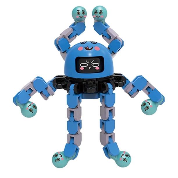 Juguete giroscópico deformable para la punta de los dedos que brilla en la oscuridad para crear varios tonos de azul.