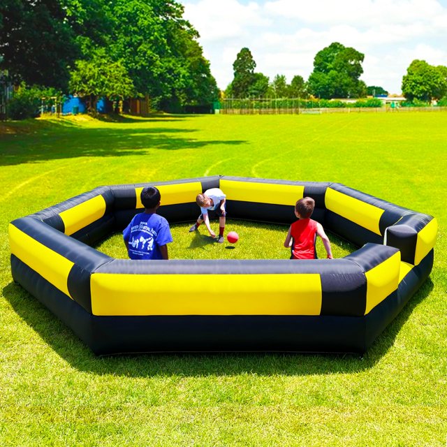 OZIS Inflatable 15FT Gaga Ball Pit with Built-in Blower, Portable for Indoor Outdoor Family Activities, Easy Setup, Durable Oxford Material, Safe Design for Kids