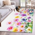 thumbnail image 3 of Colorful Daisy Area&nbsp;Rug 3x5ft Spring Floral Non-Slip&nbsp;Washable Square&nbsp;Rugs Soft Felt Indoor Floor Mat for Bedroom Kitchen Living Room Bathroom, 3 of 9