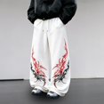 thumbnail image 2 of CONZONE Men's Baggy Sweatpants Gothic Wide Leg Pants for Men Trendy Elastic Waist Graphic Y2K Soft Streetwear Joggers With Pocket, 2 of 5