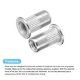 thumbnail image 4 of #10-24 Rivet Nuts, 40 Pack 304 Stainless Steel Knurled Flat Head Threaded Insert Nuts for Metal, Plastic, 4 of 5