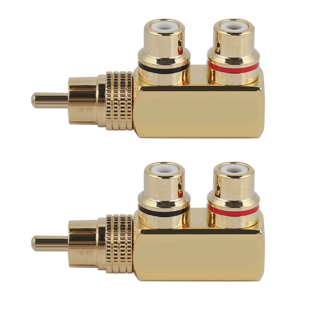 2 conectores divisores AV, RCA macho a 2 conectores adaptadores de audio y vídeo hembra
