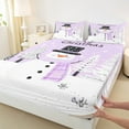 thumbnail image 3 of Manfei Cartoon Xmas Snowman Queen Sheet Sets,Happy New Year Flat Sheet,White Purple Black Queen Fitted Sheet For Kids,Super Cozy Room Decor,4-Piece, 3 of 7