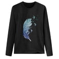 thumbnail image 4 of CEHVOM Hauts pour Femmes Col Rond Imprimé Manches Longues Décontracté Ample Blouse T-shirt Hauts, 4 of 5