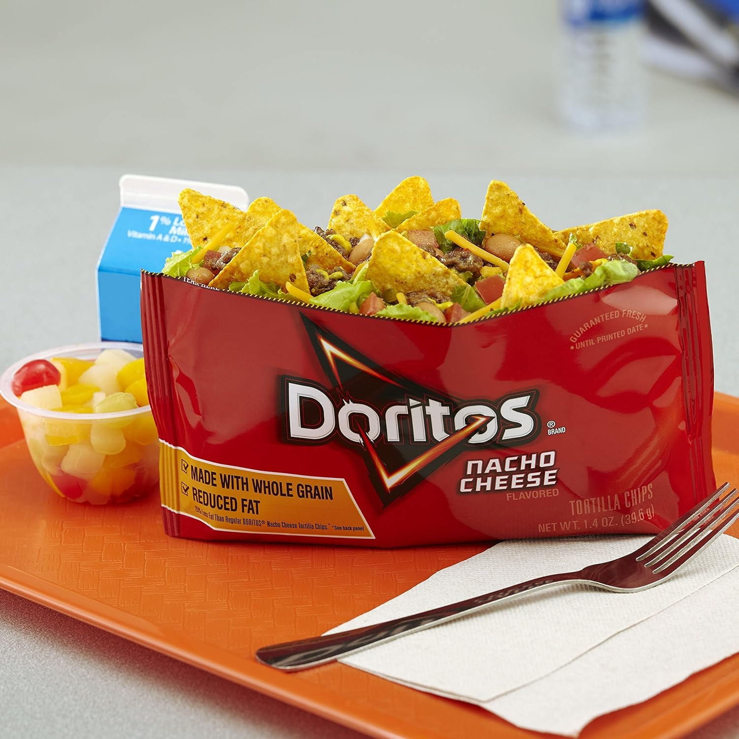 Doritos Top N Go Walking Taco Nacho Tortilla Chips, Cheese Flavored, Reduced Fat, 1.4 Oz (Pack of 21)