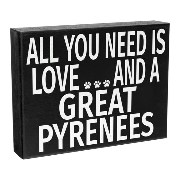 JennyGems Great Pyrenees Gifts,  All You Need Is Love and a Great Pyrenees Wooden Sign, Great Pyrenees Dog Mom, Great Pyrenees Decor, Made in USA