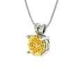 thumbnail image 2 of Clara Pucci 18K White Solid Hypoallergenic Gold 1Ct Yellow Zircon Round Brilliant Cut Solitaire Designer Necklace Pendant For April, 2 of 6