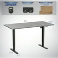 thumbnail image 3 of VIVO Electric 60” x 30” Stand Up Desk, Dark Gray Table Top, Black Frame, 3 of 8