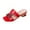 Red, variant on Slip On Slide Sandals for Women New Summer Thick Heel Women's Shoes Snake Patterned Peep-toe Casual Sandals (Red)