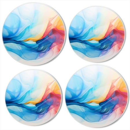 

BaHomeck Electric Stove Burner Covers Set of 4 Round Metal Gas Stove Burner Covers 8 Inch and 10 Inch Kitchen Decor Colorful Background With Blurred Shapes