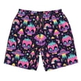 thumbnail image 3 of Uemuo cartoon Skull rainbow space Pattern Men's Swim Trunks Hawaiian Beach Bathing Suit Swimsuits Beach Quick-Dry Shorts with Pockets-Medium, 3 of 9