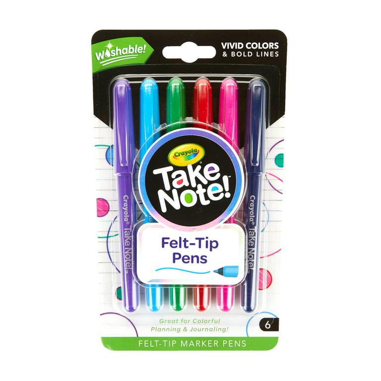 Crayola Take Note 6 Count Scented Washable Marker Pens, Assorted Colors 