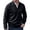 42-Black, variant on Mens Zip Sweater Stand Collar Solid Color Long Sleeve Knit Pullover Fall Winter Soft Ribbed Hem Casual Knit Jumper Tops Blue M