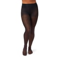 thumbnail image 2 of Hanes EcoSmart Women's Sheer Control Top Tights, Pinstripe Black M, 2 of 5