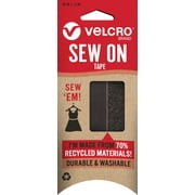 VELCRO Brand ECO Collection Sew On Tape, Durable and Washable, 36in x 0.75in Black