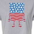 thumbnail image 3 of SpongeBob SquarePants - Silhouette Stars Stripes - Juniors Cropped Cotton Blend T-Shirt, 3 of 6
