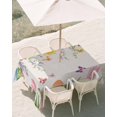 thumbnail image 3 of 60x102 Inch Outdoor Tablecloth with Umbrella Hole Zipper Rectangle Pink Tulip Flower Easter Rectangular Tablecloths Outside Waterproof Pastoral Spring Floral Patio Table Cloth Cover for Picnic Party, 3 of 8