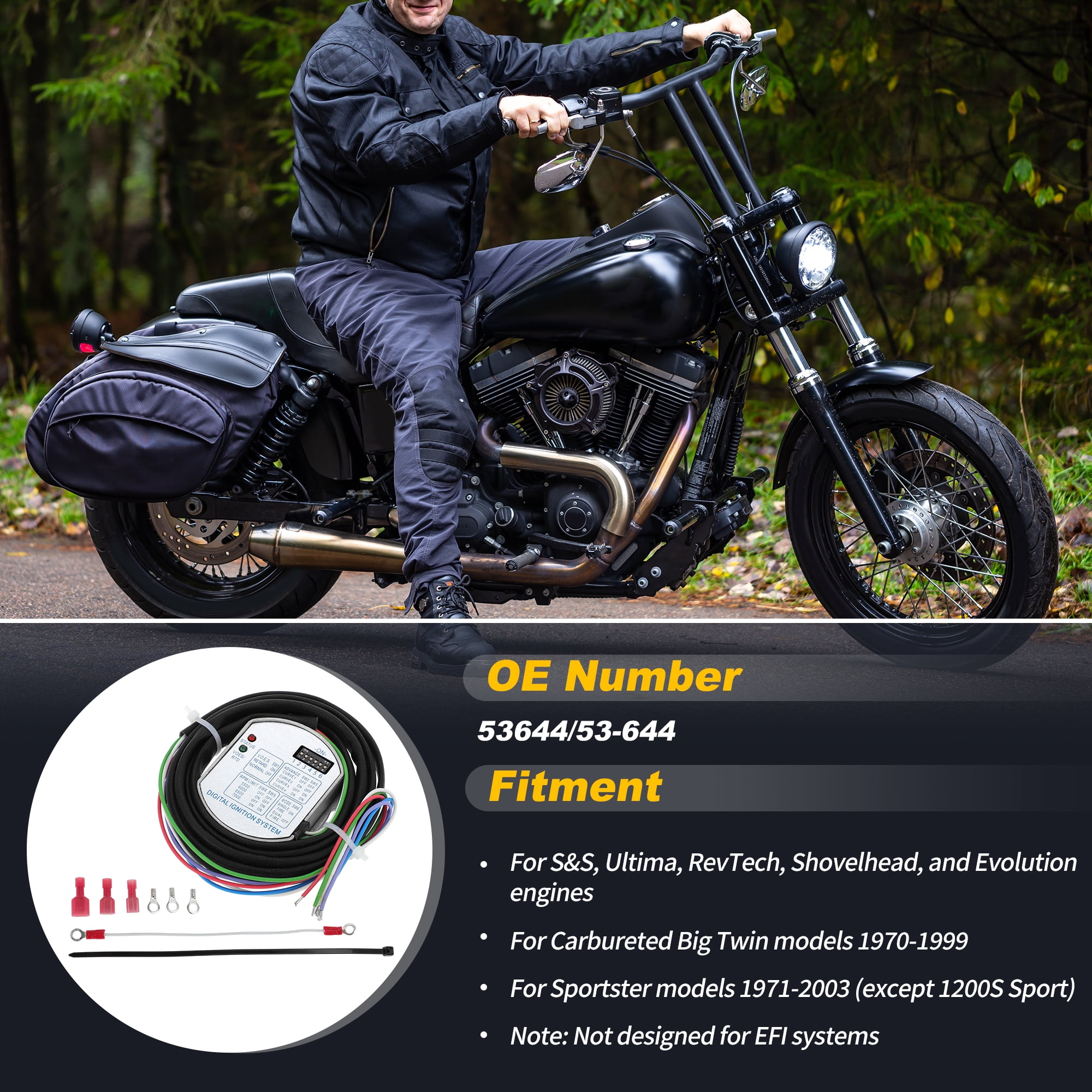 Unique Bargains 53-644 Single Fire Electronic Ignition Module for Harley-Davidson