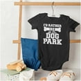 thumbnail image 4 of Rather Be Dog Park Pet Puppy Owner Romper Boys or Girls Infant Baby Brisco Brands 6M, 4 of 6