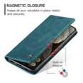 thumbnail image 4 of Dteck Wallet Case for Google Pixel 8, Handmade Retro Durable Soft PU Leather Magnetic Closure Flip Anti-Fall Shockproof Case with Kickstand and Card Slots Protective Cover for Google Pixel 8, Blue, 4 of 5