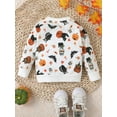 thumbnail image 5 of FEORJGP Kid Toddlers Boy Girl Halloween Sweatshirt Long Sleeve Pullover Round Neck Jumper PumpkinBat Print Hoodies Loose Tops Loose Casual Clothes, 5 of 9