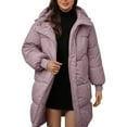 thumbnail image 3 of Women's 2025 Long Puffer Hooded Coat, Knee-Length Thickened Winter Jacket, Oversized Quilted Parka, Loose Fit Warm Coat, Casual Winter Outerwear Coffee M, 3 of 8
