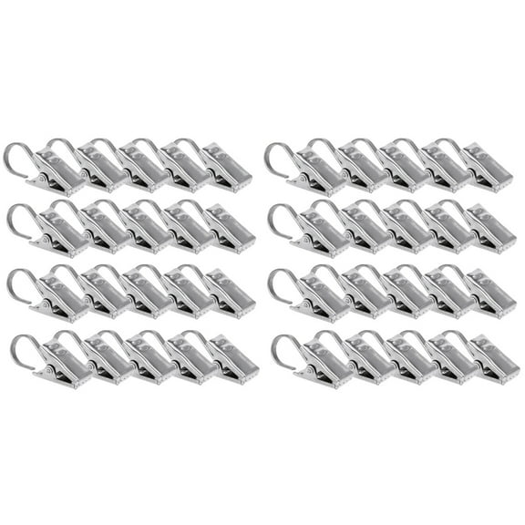 80 Pieces Curtain Clips and Hangers with Tieback Hooks, Clasps, and Curtain Hooks for Window Drapes