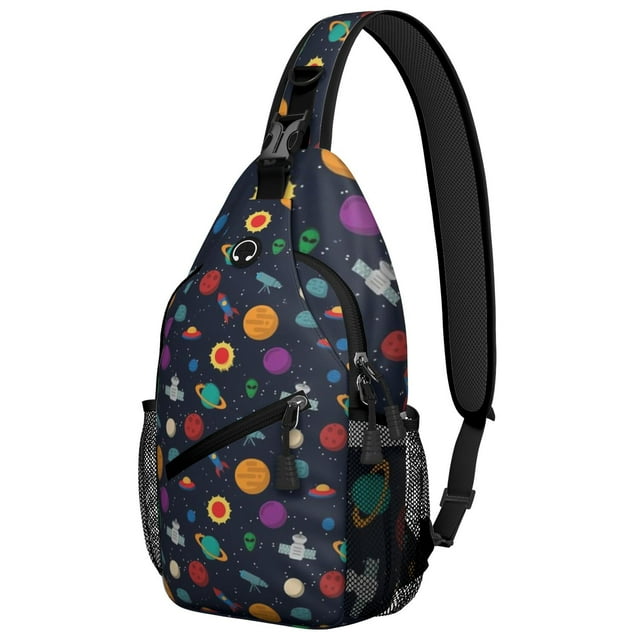 Sac à Bandoulière Imprimé Galaxy - Sac à Dos d'Épaule Durable pour Randonnée et Vélo - Spacieux et Confortable