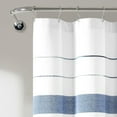 thumbnail image 4 of Lush Decor Chic Stripe Yarn Dyed Eco-Friendly Recycled Cotton Shower Curtain Navy Single 72X72, 4 of 9