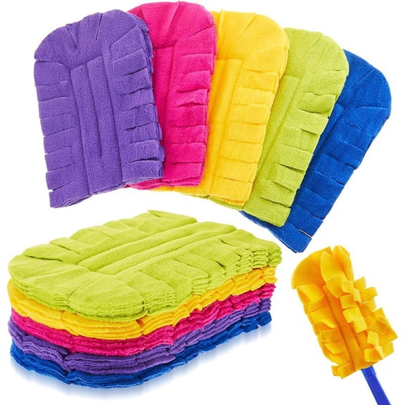 Fleece Reusable Duster Refill Compatible With Hand Duster, 360 Heavy Duty Duster Refills, Washable Dusters Refills Duster Extended Handle, 5 pack covers