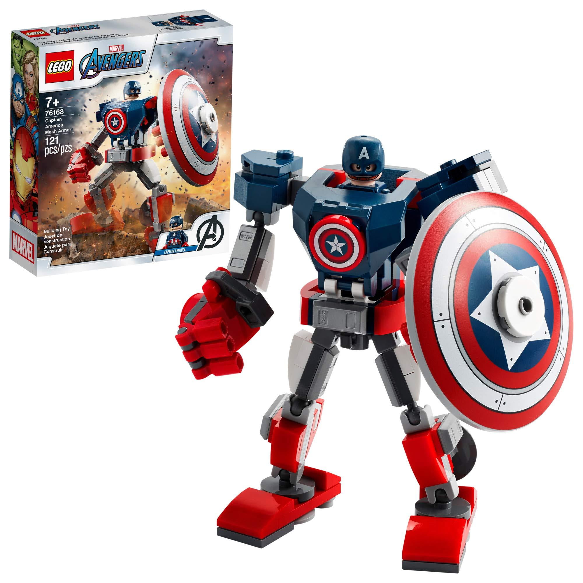Lego Marvel Captain America Mech Armor 121 Bricks 76168 Walmart