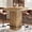 Natural, variant on Square Bar Table, Kitchen Dining Table, Industrial Counter Height Pub Cocktail Table Home Bar Unit with Metal Footrest for Dining Room, Tavern, Coffee Corner, Bistro, Rustic Brown