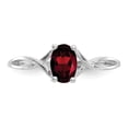 thumbnail image 5 of Solid 14k White Gold Garnet January Red Gemstone Birthstone Engagement Ring Size 7.5, 5 of 6