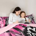 thumbnail image 5 of Homewish Cartoon Zebra Animal Bedding Comforter Set, Black Pink Stripes Twin Comforter Sets, Vintage Oil Printing Reversible Bedding Set, SBreathable Home Decor, 2 Pieces, 5 of 8