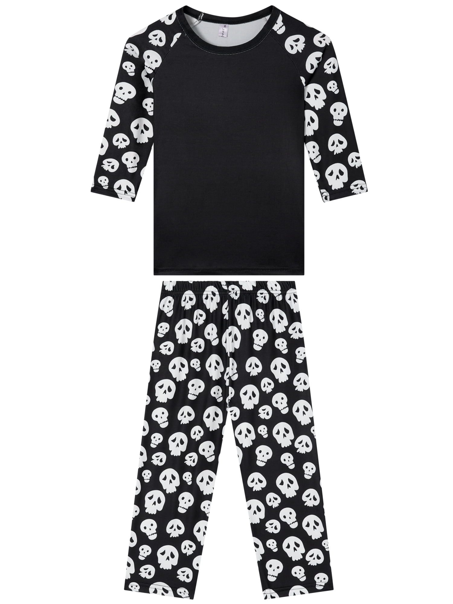 DARING DIVA Pajama Set Print Long Pajama Top Matching Sleep Pant ["Boys & Girls"] S Black