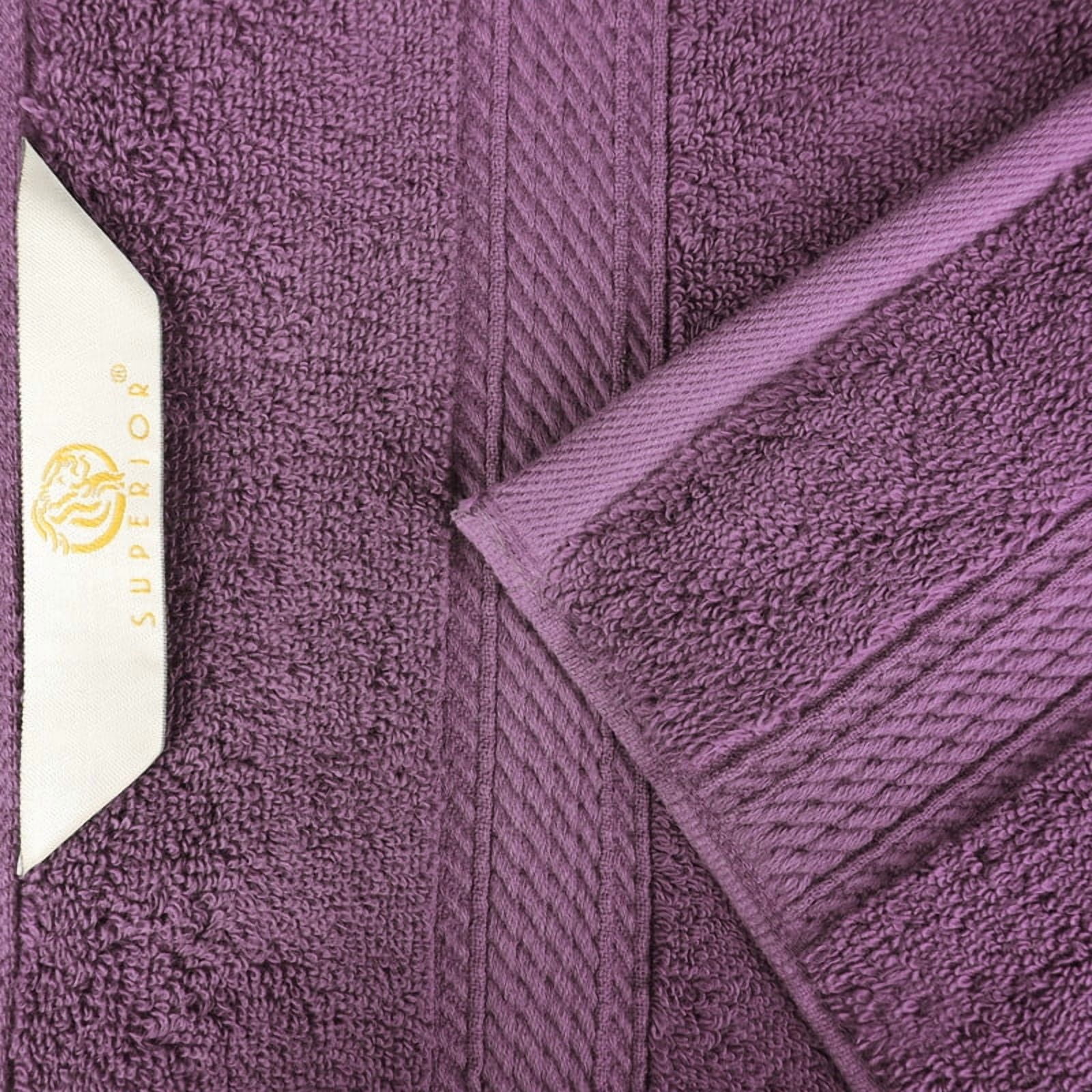 Superior Egyptian Cotton Heavyweight Face Towel Set of 6, Plum