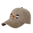 thumbnail image 2 of SAZBJOJN Halloween Hats for Men Women Vintage Funny Baseball Cap Unisex Adjustable Novelty Trucker Hat Spooky Holiday Accessory for Party Outdoor Daily Wear Brown One Size, 2 of 3
