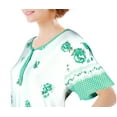 thumbnail image 2 of Chemin de Moda Women's Short Sleeve Button Front Rose Print Floor-length Nightgown, 2 of 4