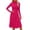 Hot Pink, variant on Women's Casual Fashion High Neck Long Sleeve Solid Color Midi Dress, Fall and Winter Elegant Dress for Everyday Wear, Comfortable and Versatile Styling,Blue,L
