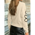 thumbnail image 2 of Women'S Casual Long Sleeve Round Neck Top Drop Shoulder Pattern Cable Knit Pullover Sweater  M, 2 of 5