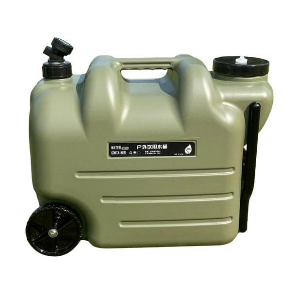 Contenedor de agua, Jarra de agua con ruedas, con grifo, Almacenamiento de agua, Cubo de agua Verde
