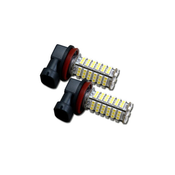RL Concepts New 2pc White H11 Socket 102x 3528 SMD LED Car Backup/Reverse Tail Light Bulbs