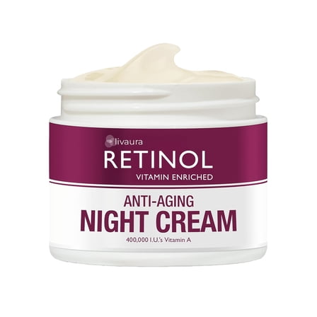 Retinol Skincare by Ldel Cosmetics Night Cream with Vitamins A, C, and E, Anti-aging Moisturizer, 1.7 oz