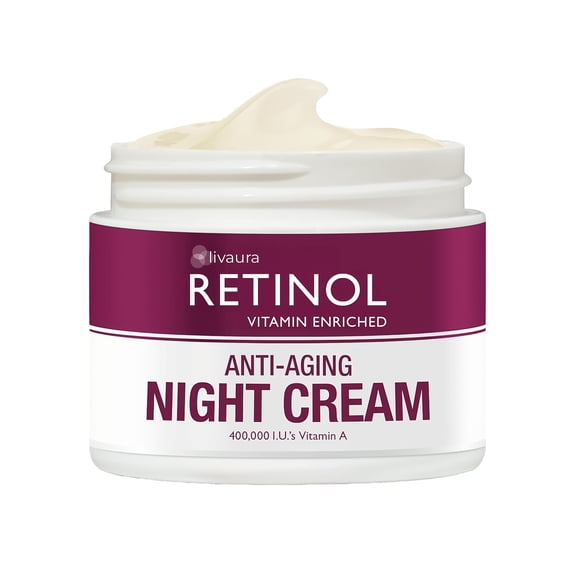 Retinol Skincare by Ldel Cosmetics Night Cream with Vitamins A, C, and E, Anti-aging Moisturizer, 1.7 oz