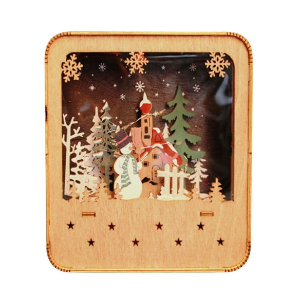 Hinati Clearance on Sale Seasonal Winter Table Decoration Christmas Deer Wood Decorations Office Desktop for Home Centerpiece Mantel