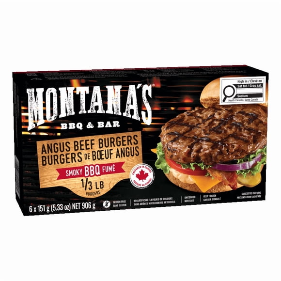 Montana's Smokey BBQ Angus Beef Burgers, 906 g