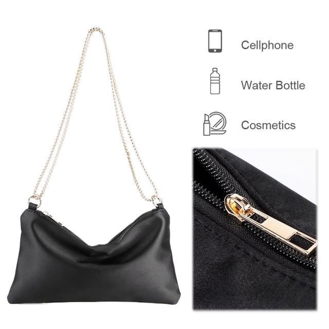 Bolso Hobo Clutch Monedero Mujer Satén Con Cadena Color Sólido Satchel